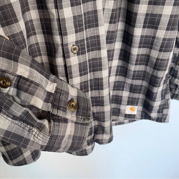 Carhartt Men's Relaxed Force Long Sleeve Button Up Plaid Flannel Shirt Medium - Picture 3 of 7